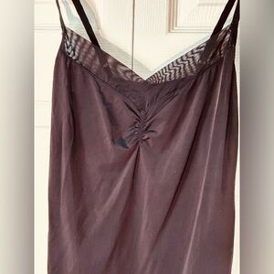 Black Soft Smooth Spandex V-Neck Camisole w/ Adjustable Floral Print Straps